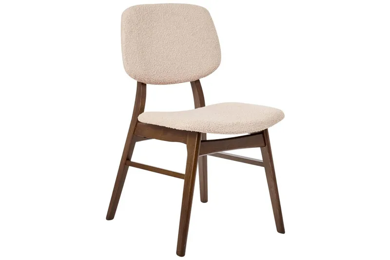 Matsalsstol Ella set om 2 Mörk Trä-Beige - Mörk Trä-Beige - Möbler - Fåtölj & stolar - Matstol & köksstol