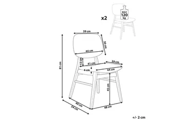 Matsalsstol Ella set om 2 Mörk Trä-Beige - Mörk Trä-Beige - Möbler - Fåtölj & stolar - Matstol & köksstol