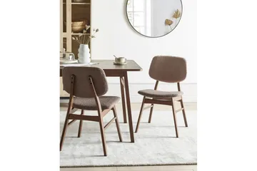 Matsalsstol Ella set om 2 Mörkt Trä-Grått - Mörkt Trä-Grått - Möbler - Fåtölj & stolar - Matstol & köksstol