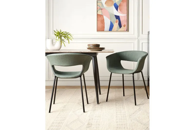 Matsalsstol Elma set om 2 Grön-Svart - Grön-Svart - Möbler - Fåtölj & stolar - Matstol & köksstol