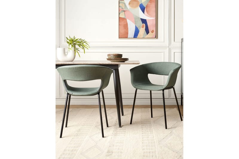 Matsalsstol Elma set om 2 Grön-Svart - Grön-Svart - Möbler - Fåtölj & stolar - Matstol & köksstol