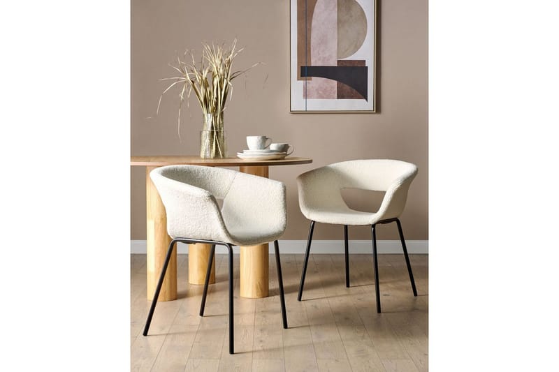 Matsalsstol Elma set om 2 Vit-Svart - Vit-Svart - Möbler - Fåtölj & stolar - Matstol & köksstol