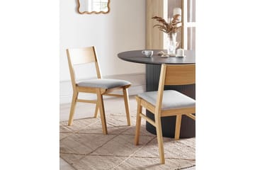 Matsalsstol Enola set om 2 Ljus Trä-Grå - Ljus Trä-Grå - Möbler - Fåtölj & stolar - Matstol & köksstol