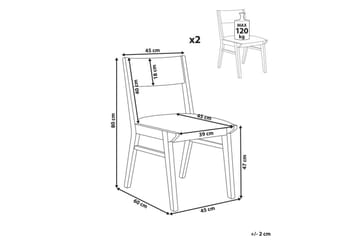 Matsalsstol Enola set om 2 Ljus Trä-Grå - Ljus Trä-Grå - Möbler - Fåtölj & stolar - Matstol & köksstol