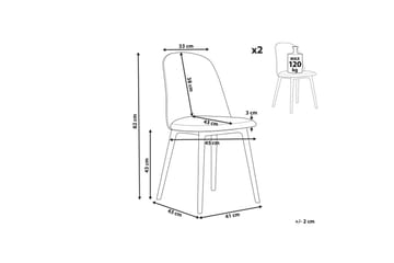 Matsalsstol Fomby set om 2 Blå - Blå - Möbler - Fåtölj & stolar - Matstol & köksstol