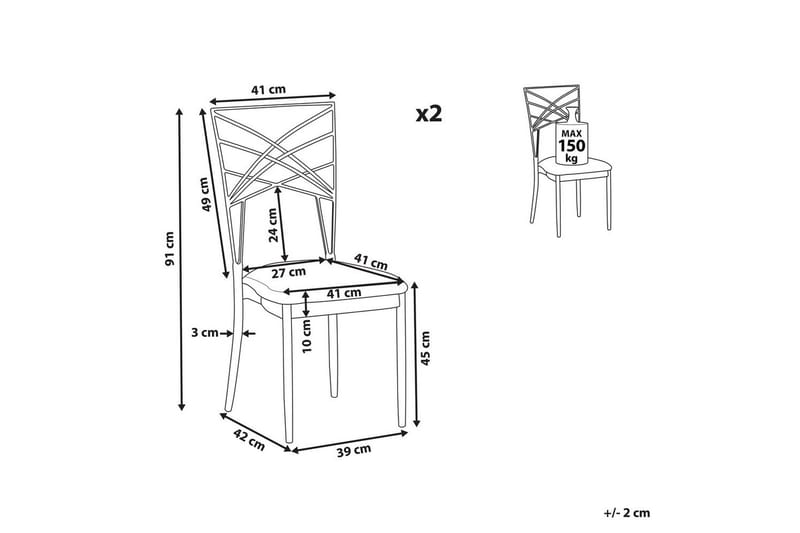 Matsalsstol Girard set om 2 Svart - Svart - Möbler - Fåtölj & stolar - Matstol & köksstol