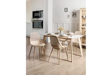 Matsalsstol Hazelton set om 4 Beige-Ljust Trä - Beige-Ljust Trä - Möbler - Fåtölj & stolar - Matstol & köksstol
