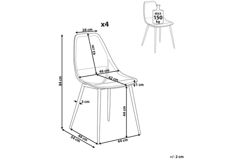 Matsalsstol Hazelton set om 4 Vit-Ljust Trä - Vit-Ljust Trä - Möbler - Fåtölj & stolar - Matstol & köksstol