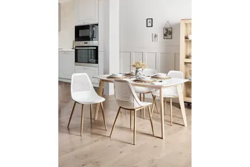 Matsalsstol Hazelton set om 4 Vit-Ljust Trä - Vit-Ljust Trä - Möbler - Fåtölj & stolar - Matstol & köksstol