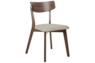 Matsalsstol Hope set om 2 Mörk Trä-Beige - Mörk Trä-Beige - Möbler - Fåtölj & stolar - Matstol & köksstol