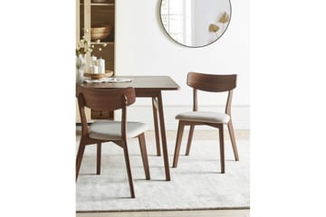 Matsalsstol Hope set om 2 Mörk Trä-Beige - Mörk Trä-Beige - Möbler - Fåtölj & stolar - Matstol & köksstol