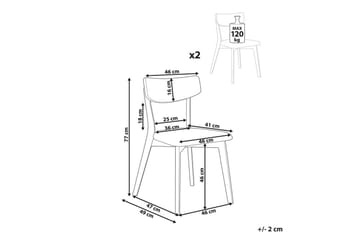 Matsalsstol Hope set om 2 Mörk Trä-Beige - Mörk Trä-Beige - Möbler - Fåtölj & stolar - Matstol & köksstol