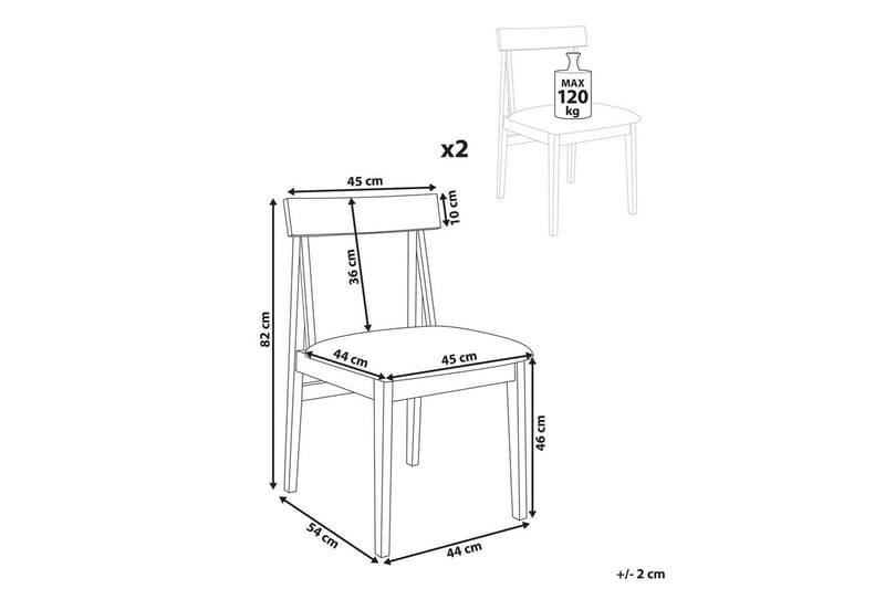 Matsalsstol Isle set om 2 Mörkt Trä-Grått - Mörkt Trä-Grått - Möbler - Fåtölj & stolar - Matstol & köksstol