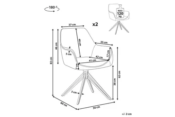 Matsalsstol Jodar set om 2 Blå-Svart - Blå-Svart - Möbler - Fåtölj & stolar - Matstol & köksstol