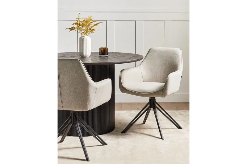 Matsalsstol Jodar set om 2 Taupe-Svart - Taupe-Svart - Möbler - Fåtölj & stolar - Matstol & köksstol