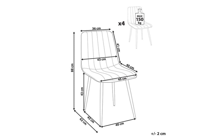 Matsalsstol Kalispell set om 4 - Möbler - Fåtölj & stolar - Matstol & köksstol