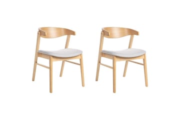 Matsalsstol Lilly set om 2 Grå-Ljust Trä - Grå-Ljust Trä - Möbler - Fåtölj & stolar - Matstol & köksstol