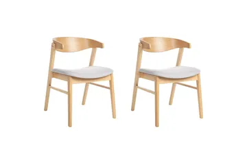 Matsalsstol Lilly set om 2 Grå-Ljust Trä - Grå-Ljust Trä - Möbler - Fåtölj & stolar - Matstol & köksstol