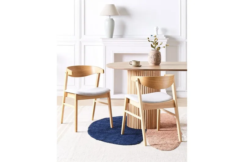 Matsalsstol Lilly set om 2 Grå-Ljust Trä - Grå-Ljust Trä - Möbler - Fåtölj & stolar - Matstol & köksstol