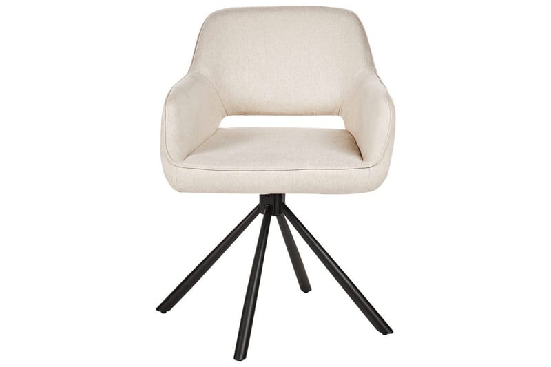 Matsalsstol Loures set om 2 Beige-Svart - Beige-Svart - Möbler - Fåtölj & stolar - Matstol & köksstol