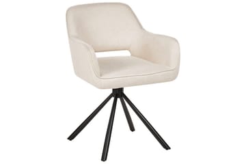 Matsalsstol Loures set om 2 Beige-Svart - Beige-Svart - Möbler - Fåtölj & stolar - Matstol & köksstol