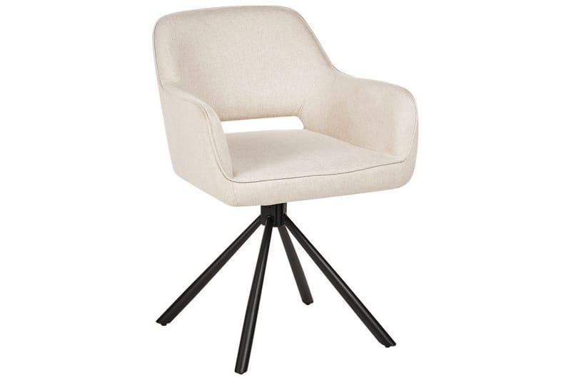 Matsalsstol Loures set om 2 Beige-Svart - Beige-Svart - Möbler - Fåtölj & stolar - Matstol & köksstol
