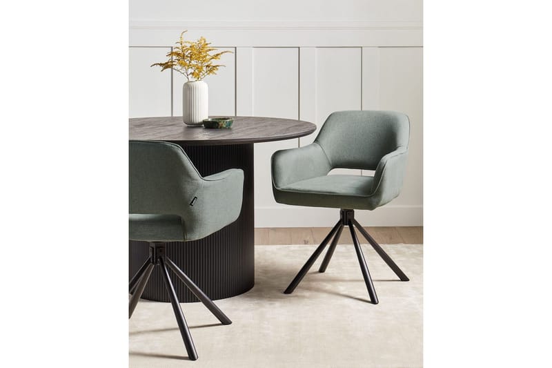 Matsalsstol Loures set om 2 Mörkgrön-Svart - Mörkgrön-Svart - Möbler - Fåtölj & stolar - Matstol & köksstol
