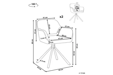 Matsalsstol Loures set om 2 Mintgrön-Svart - Mintgrön-Svart - Möbler - Fåtölj & stolar - Matstol & köksstol