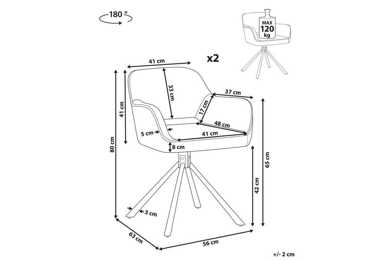 Matsalsstol Loures set om 2 Mintgrön-Svart - Mintgrön-Svart - Möbler - Fåtölj & stolar - Matstol & köksstol