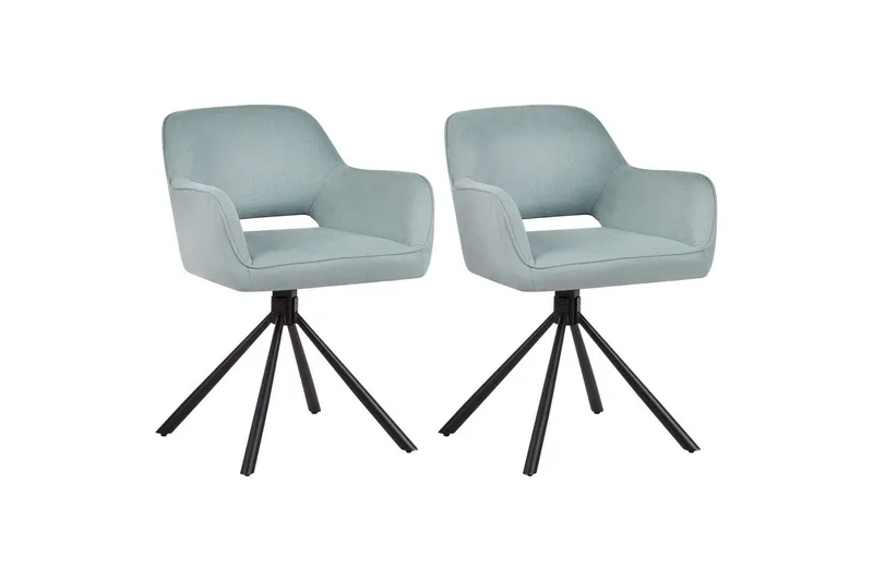 Matsalsstol Loures set om 2 Mintgrön-Svart, Mintgrön-Svart