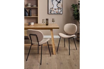 Matsalsstol Luana set om 2 Beige-Svart - Beige-Svart - Möbler - Fåtölj & stolar - Matstol & köksstol