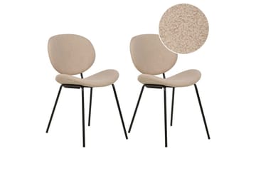 Matsalsstol Luana set om 2 Beige-Svart - Beige-Svart - Möbler - Fåtölj & stolar - Matstol & köksstol