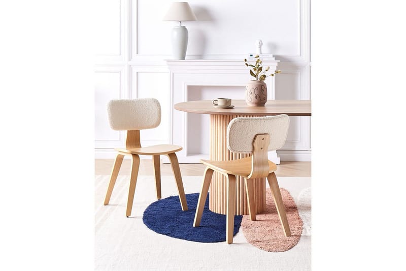 Matsalsstol Lucinda set om 2 Beige-Ljust Trä - Beige-Ljust Trä - Möbler - Fåtölj & stolar - Matstol & köksstol