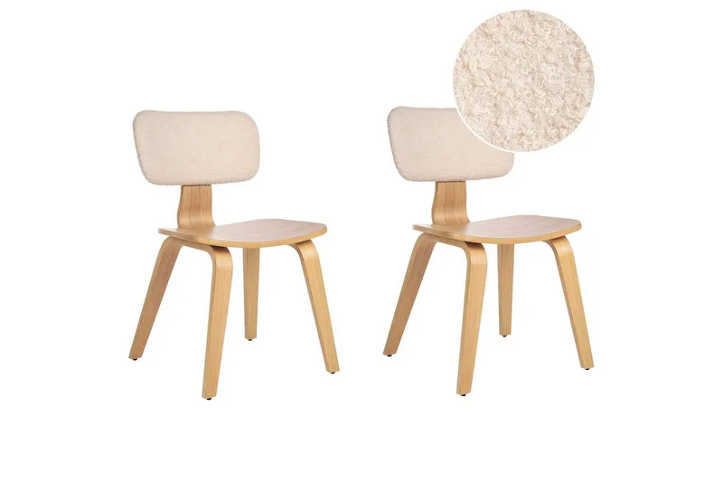 Matsalsstol Lucinda set om 2 Beige-Ljust Trä, Beige-Ljust Trä