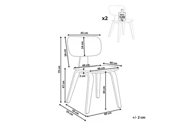 Matsalsstol Lucinda set om 2 Beige-Mörkt Trä - Beige-Mörkt Trä - Möbler - Fåtölj & stolar - Matstol & köksstol