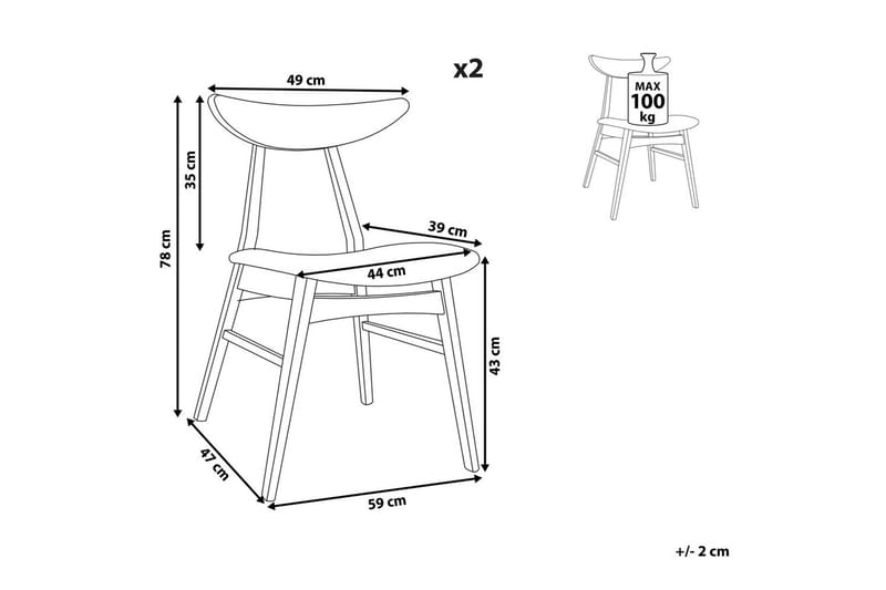 Matsalsstol Lynn set om 2 Ljus Trä-Beige - Ljus Trä-Beige - Möbler - Fåtölj & stolar - Matstol & köksstol