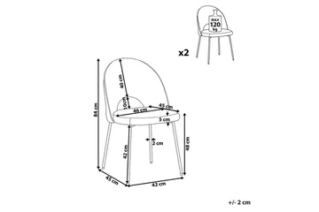 Matsalsstol Magalia set om 2 Grön-Svart-Guld - Grön-Svart-Guld - Möbler - Fåtölj & stolar - Matstol & köksstol