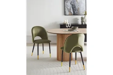 Matsalsstol Magalia set om 2 Grön-Svart-Guld - Grön-Svart-Guld - Möbler - Fåtölj & stolar - Matstol & köksstol