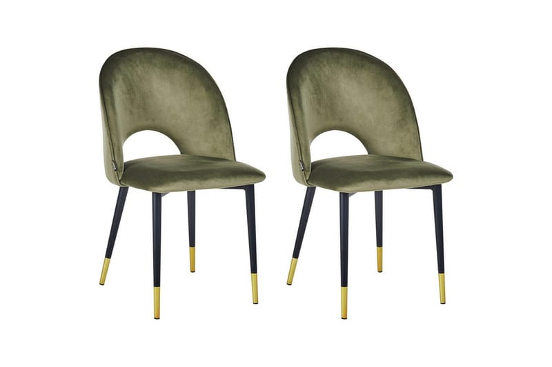 Matsalsstol Magalia set om 2 Grön-Svart-Guld, Grön-Svart-Guld