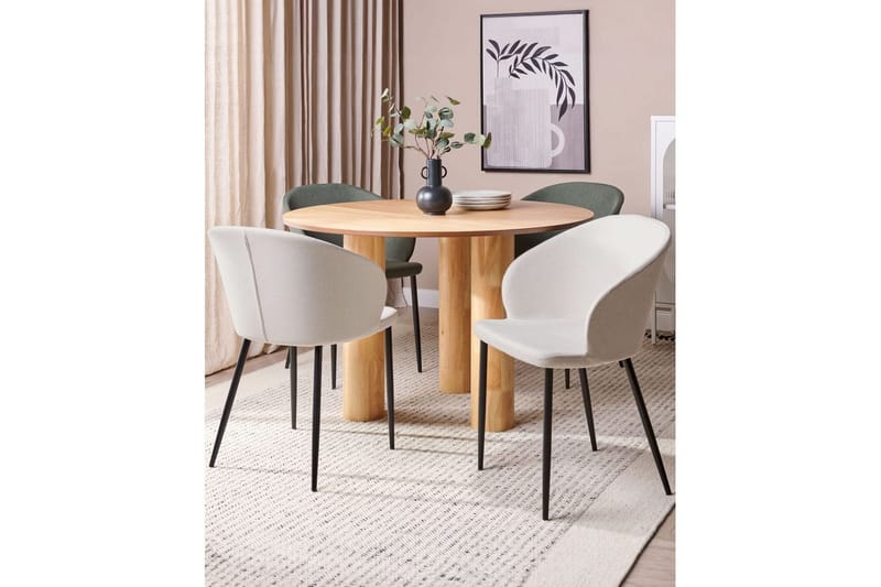 Matsalsstol Mason set om 2 Beige-Svart - Beige-Svart - Möbler - Fåtölj & stolar - Matstol & köksstol