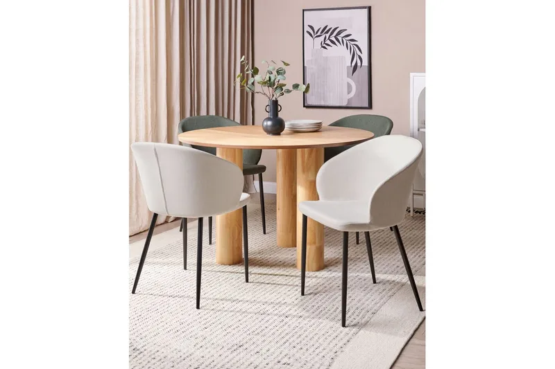 Matsalsstol Mason set om 2 Beige-Svart - Beige-Svart - Möbler - Fåtölj & stolar - Matstol & köksstol