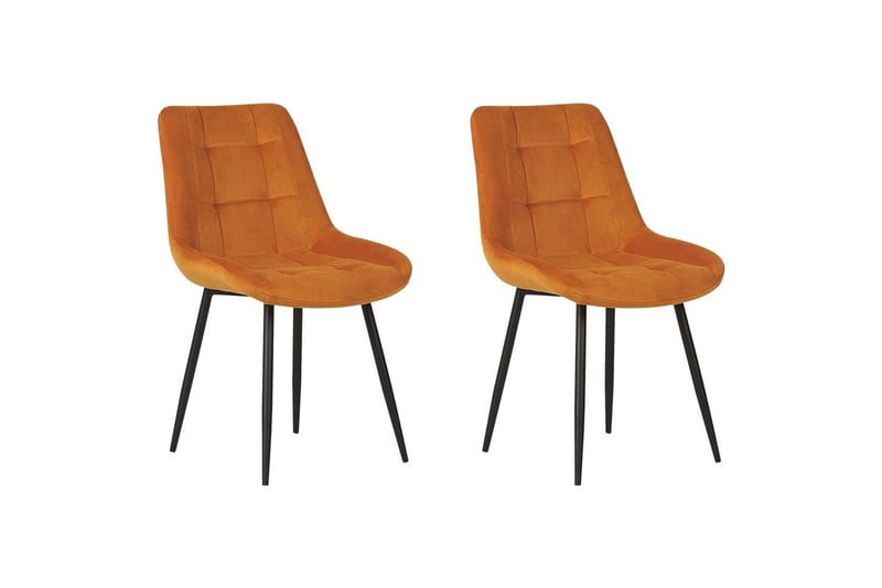 Matsalsstol Melrose set om 2 Orange-Svart, Orange-Svart