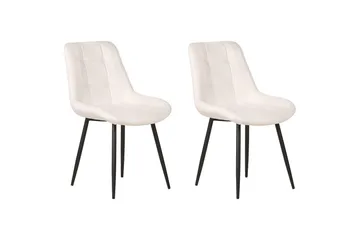 Matsalsstol Melrose set om 2 Vit-Svart - Vit-Svart - Möbler - Fåtölj & stolar - Matstol & köksstol