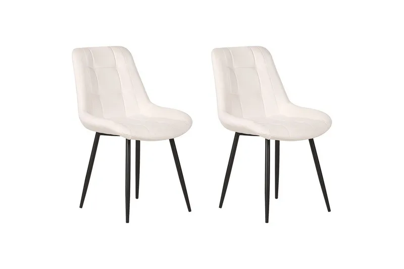 Matsalsstol Melrose set om 2 Vit-Svart, Vit-Svart