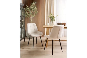 Matsalsstol Melrose set om 2 Vit-Svart - Vit-Svart - Möbler - Fåtölj & stolar - Matstol & köksstol