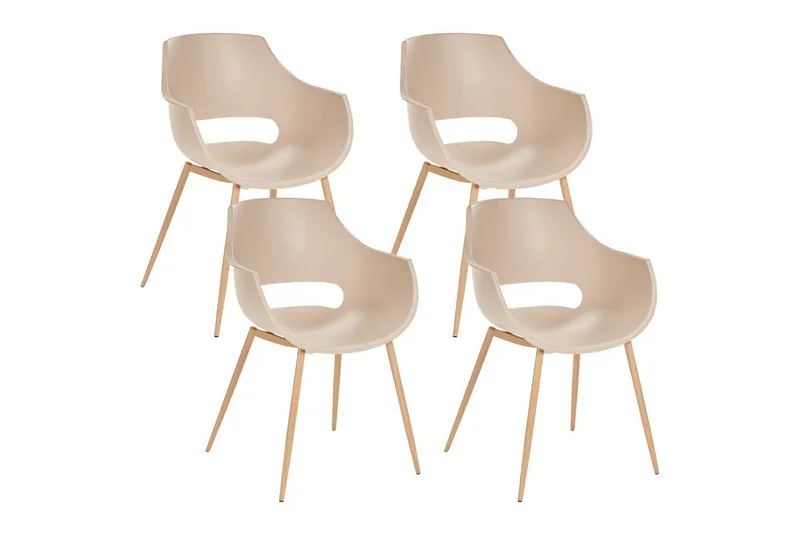 Matsalsstol Millers set om 4 Beige-Ljust Trä, Beige-Ljust Trä