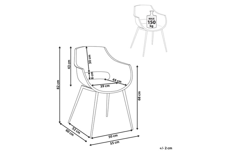 Matsalsstol Millers set om 4 Beige-Ljust Trä - Beige-Ljust Trä - Möbler - Fåtölj & stolar - Matstol & köksstol