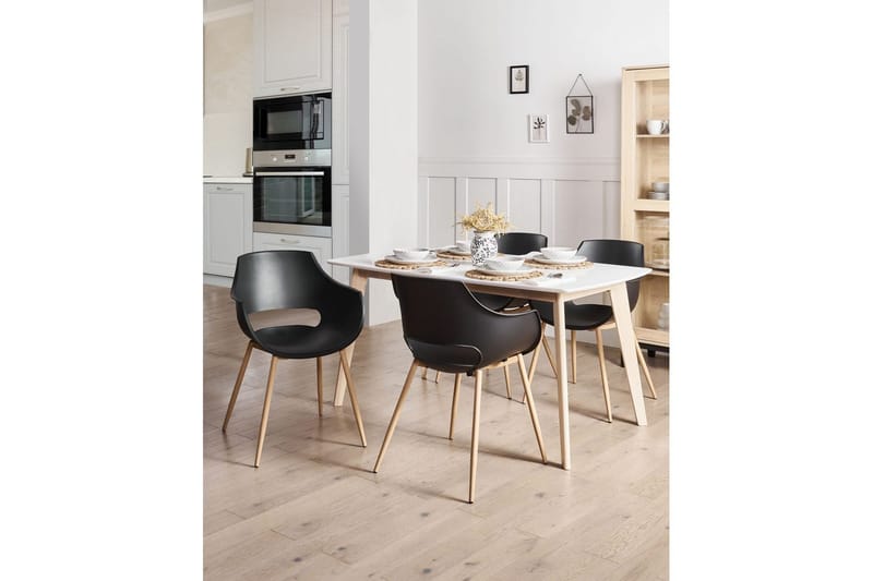 Matsalsstol Millers set om 4 Svart-Ljust Trä - Svart-Ljust Trä - Möbler - Fåtölj & stolar - Matstol & köksstol