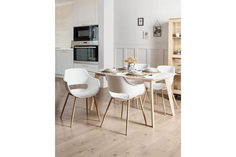 Matsalsstol Millers set om 4 Vit-Ljust Trä - Vit-Ljust Trä - Möbler - Fåtölj & stolar - Matstol & köksstol