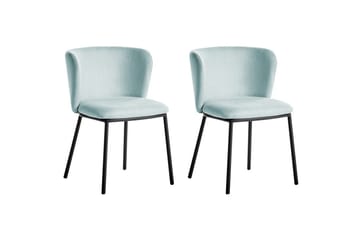 Matsalsstol Mina set om 2 Blå/Svart - Blå/Svart - Möbler - Fåtölj & stolar - Matstol & köksstol